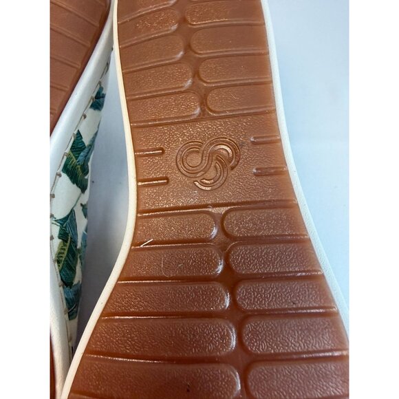 Clarks Cloudsteppers Women 9M Canvas Slip-On Palm Step Glow Jade Green Sneaker - Picture 11 of 12